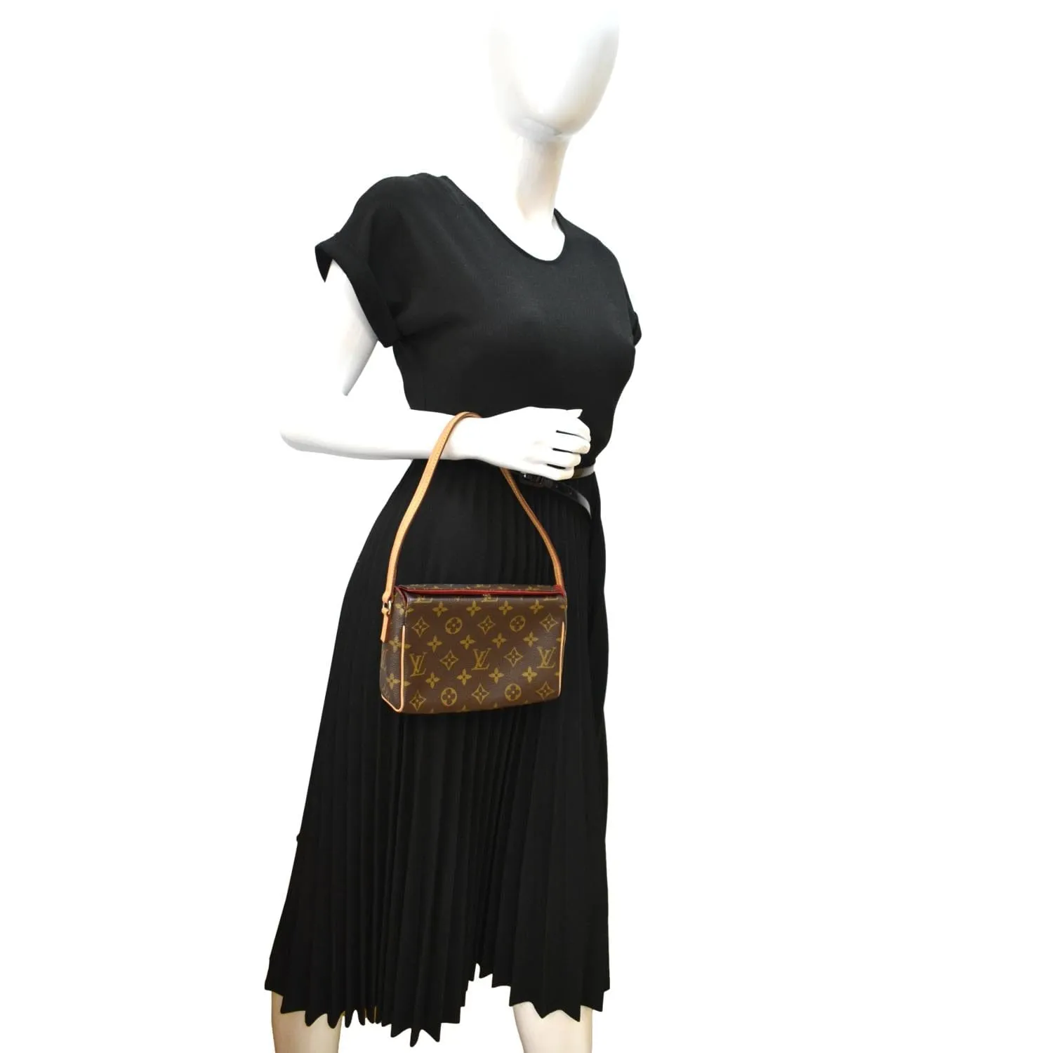 LOUIS VUITTON Recital Monogram Canvas Shoulder Bag Brown