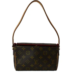 LOUIS VUITTON Recital Monogram Canvas Shoulder Bag Brown
