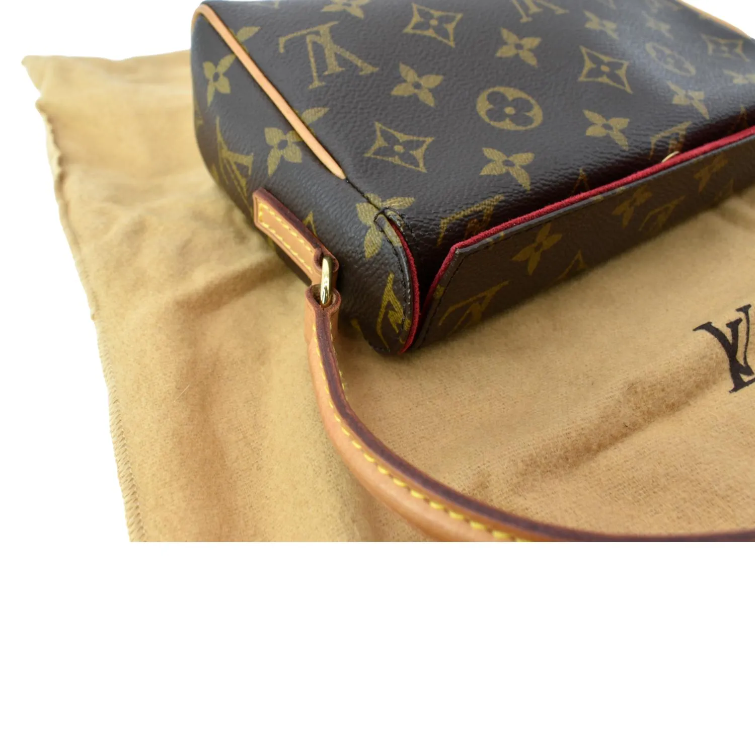 LOUIS VUITTON Recital Monogram Canvas Shoulder Bag Brown