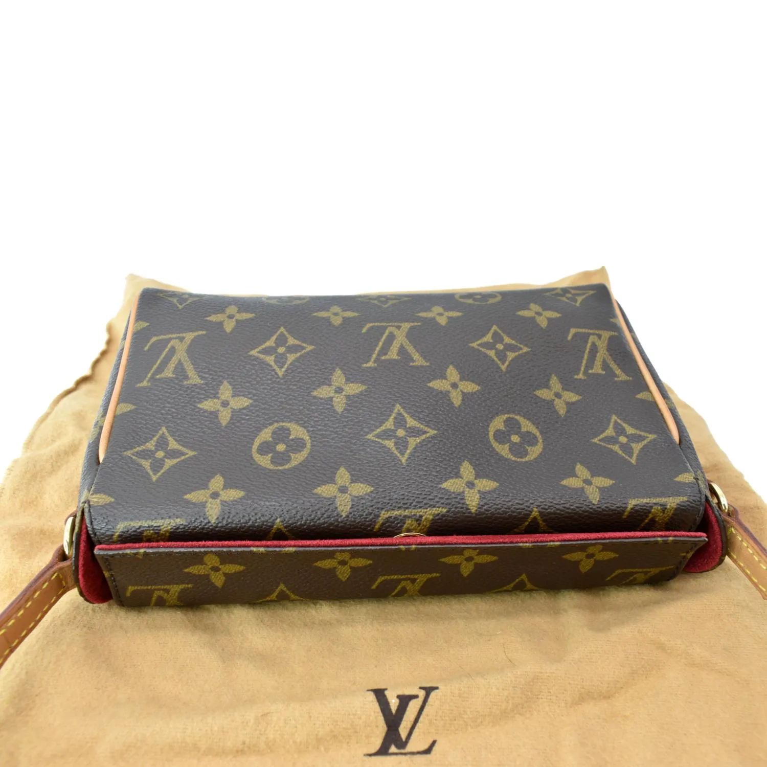 LOUIS VUITTON Recital Monogram Canvas Shoulder Bag Brown
