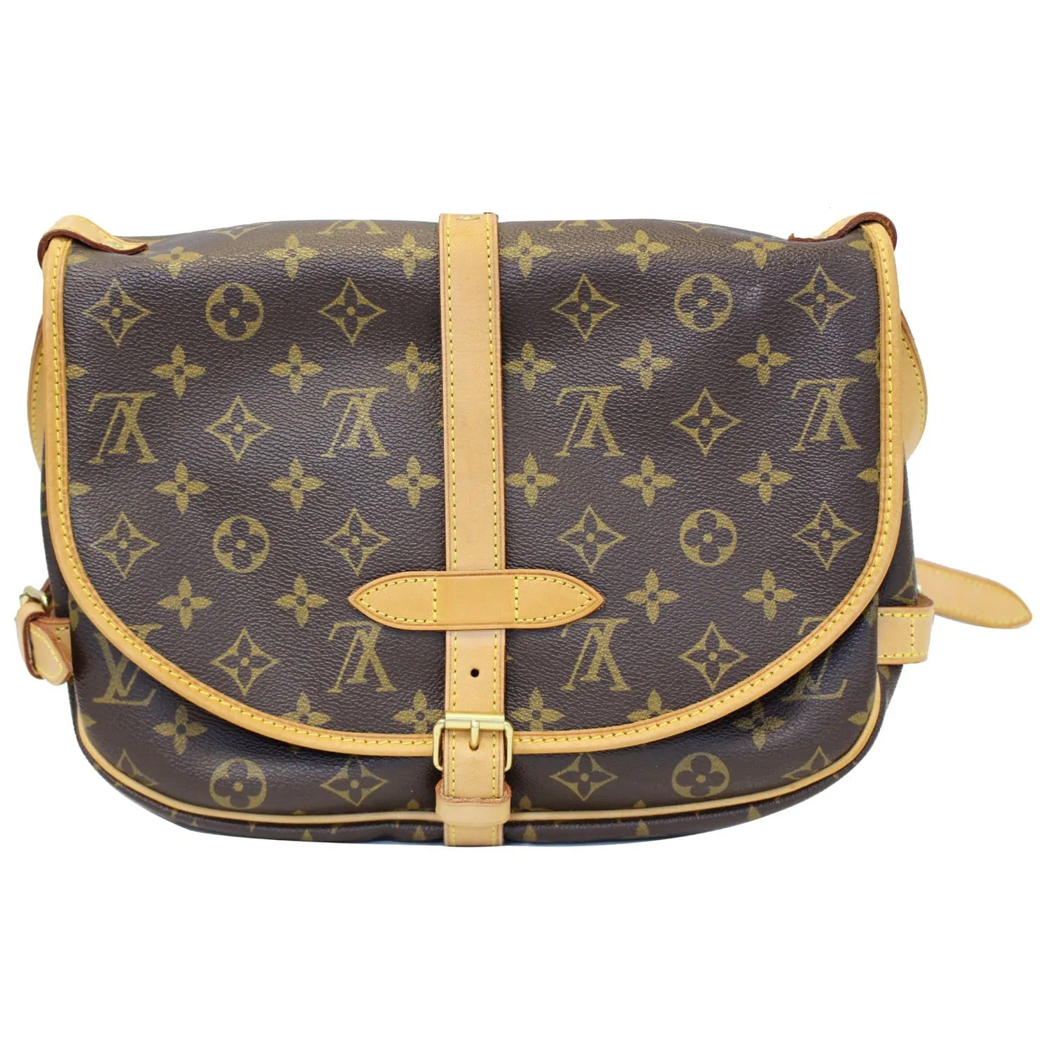 LOUIS VUITTON Saumur 30 Monogram Canvas Shoulder Bag Brown