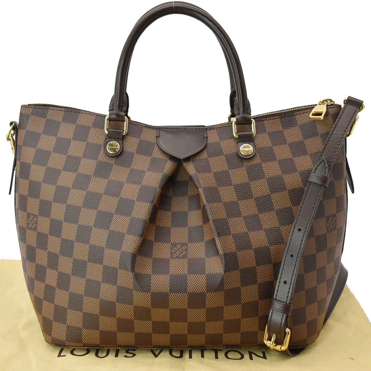 LOUIS VUITTON Siena PM Damier Ebene Shoulder Bag Brown