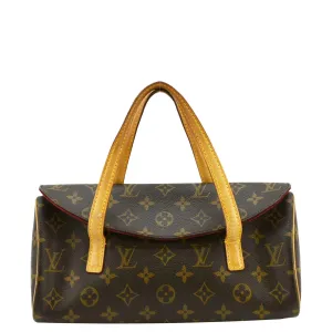 LOUIS VUITTON Sonatine Monogram Canvas Satchel Bag Brown