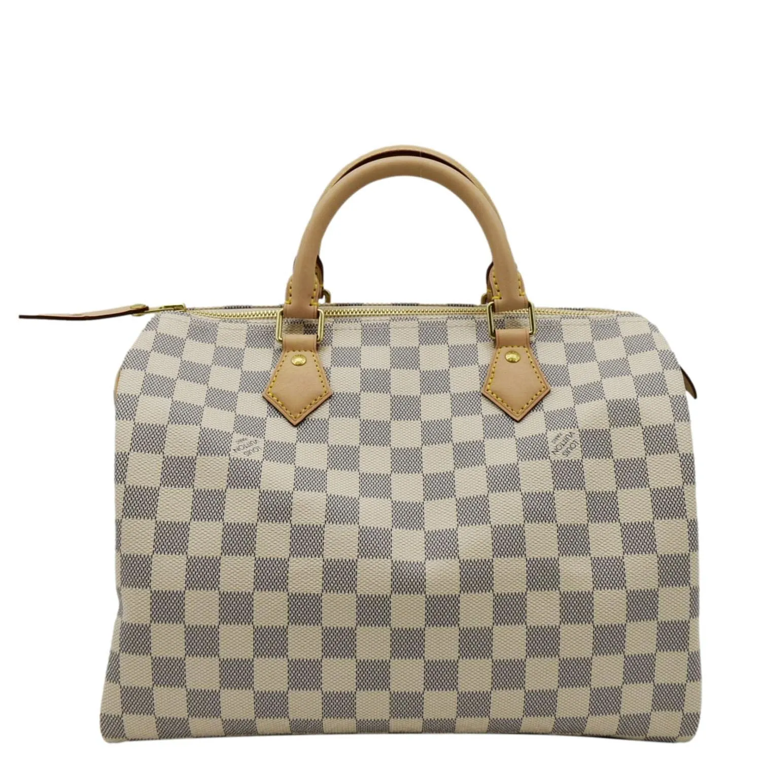 LOUIS VUITTON Speedy 30 Damier Azur Satchel Bag White