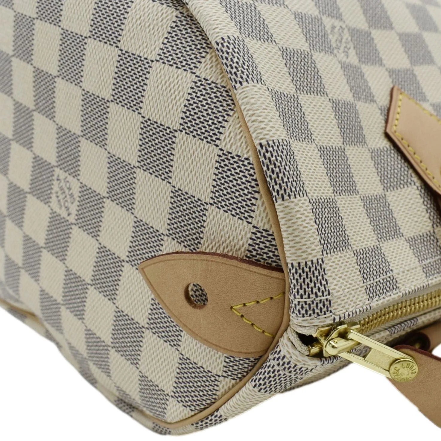 LOUIS VUITTON Speedy 30 Damier Azur Satchel Bag White