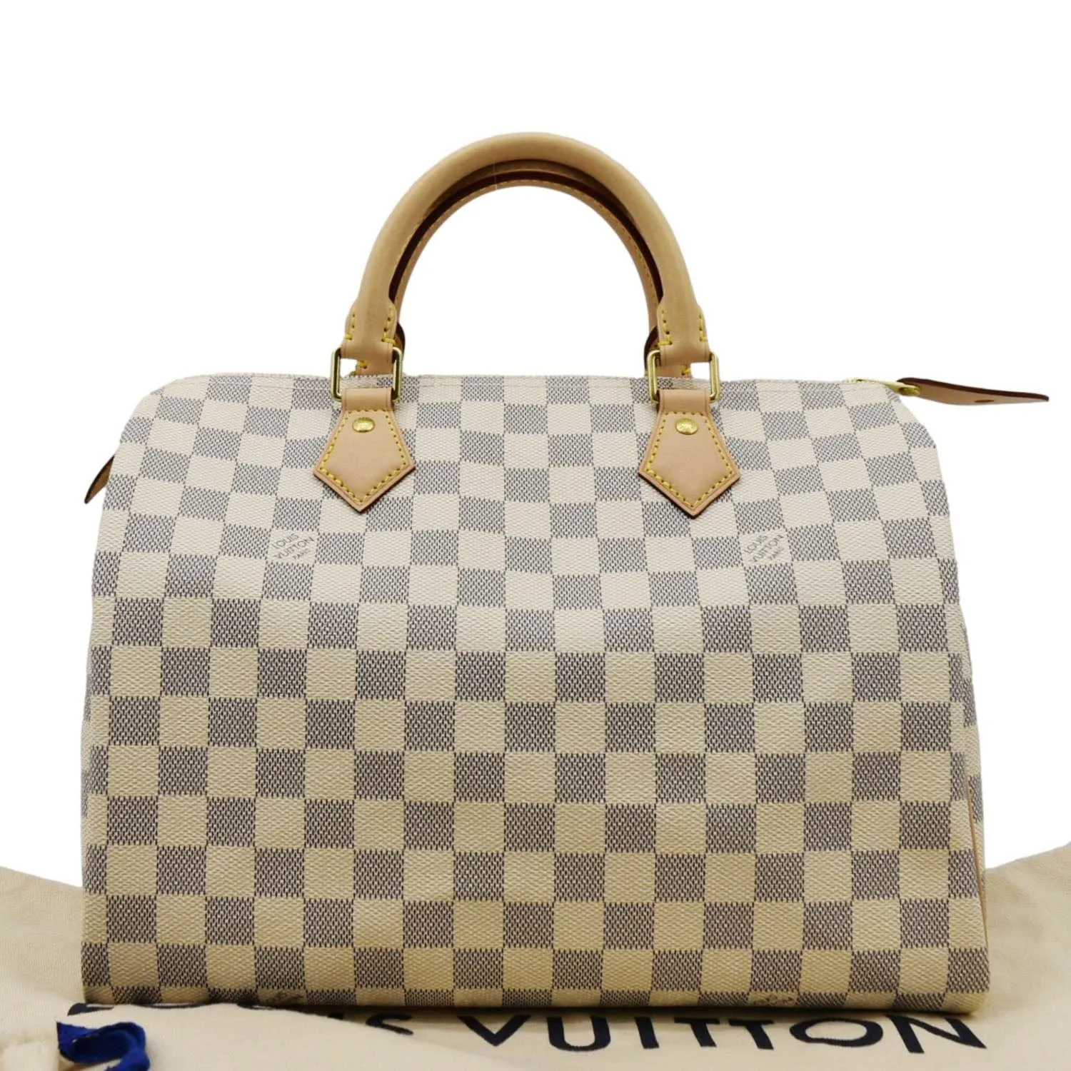 LOUIS VUITTON Speedy 30 Damier Azur Satchel Bag White
