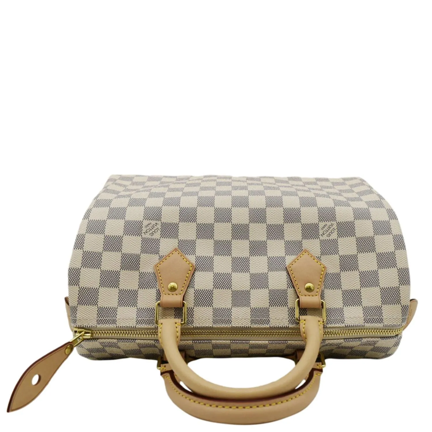 LOUIS VUITTON Speedy 30 Damier Azur Satchel Bag White