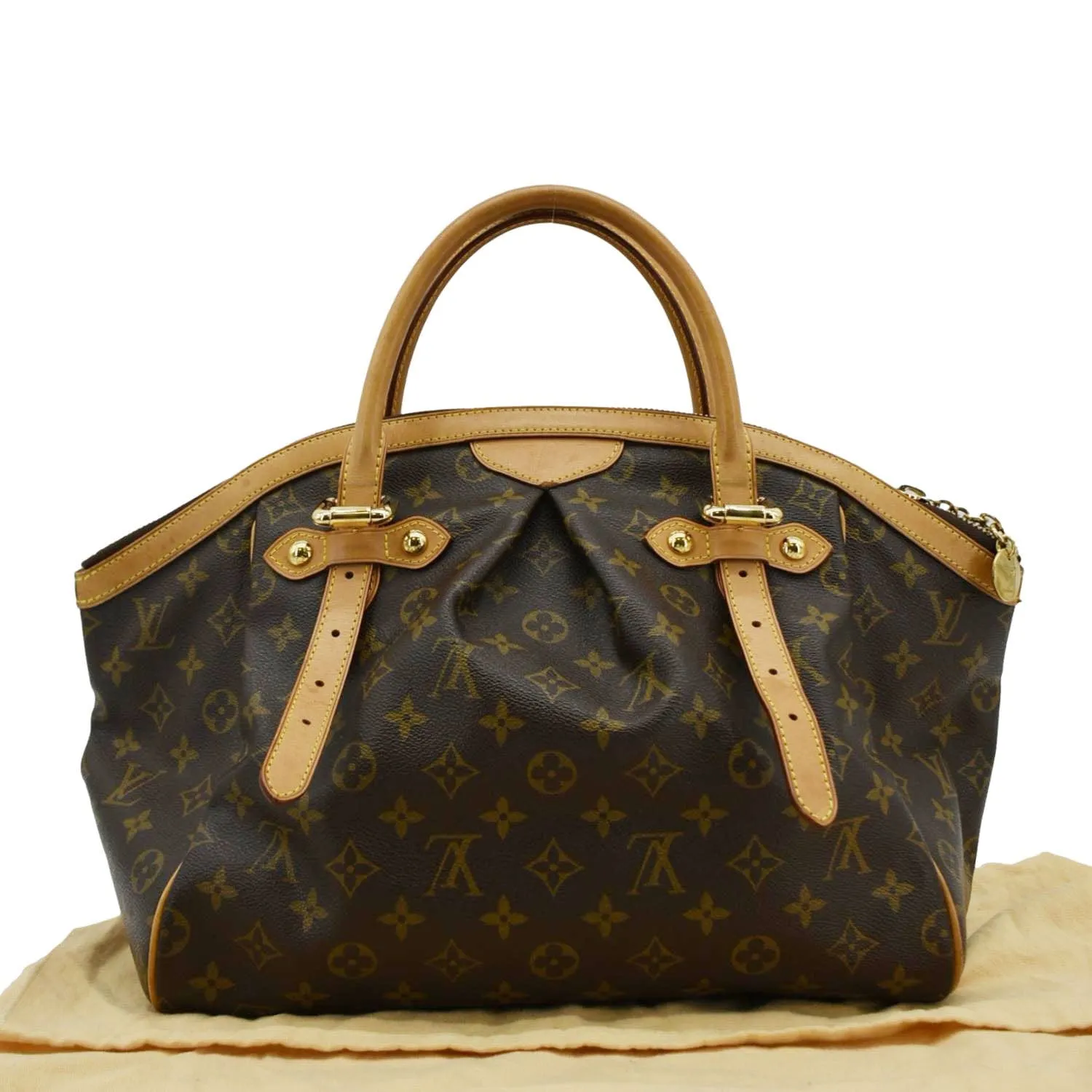 LOUIS VUITTON Tivoli GM Monogram Canvas Satchel Bag Brown