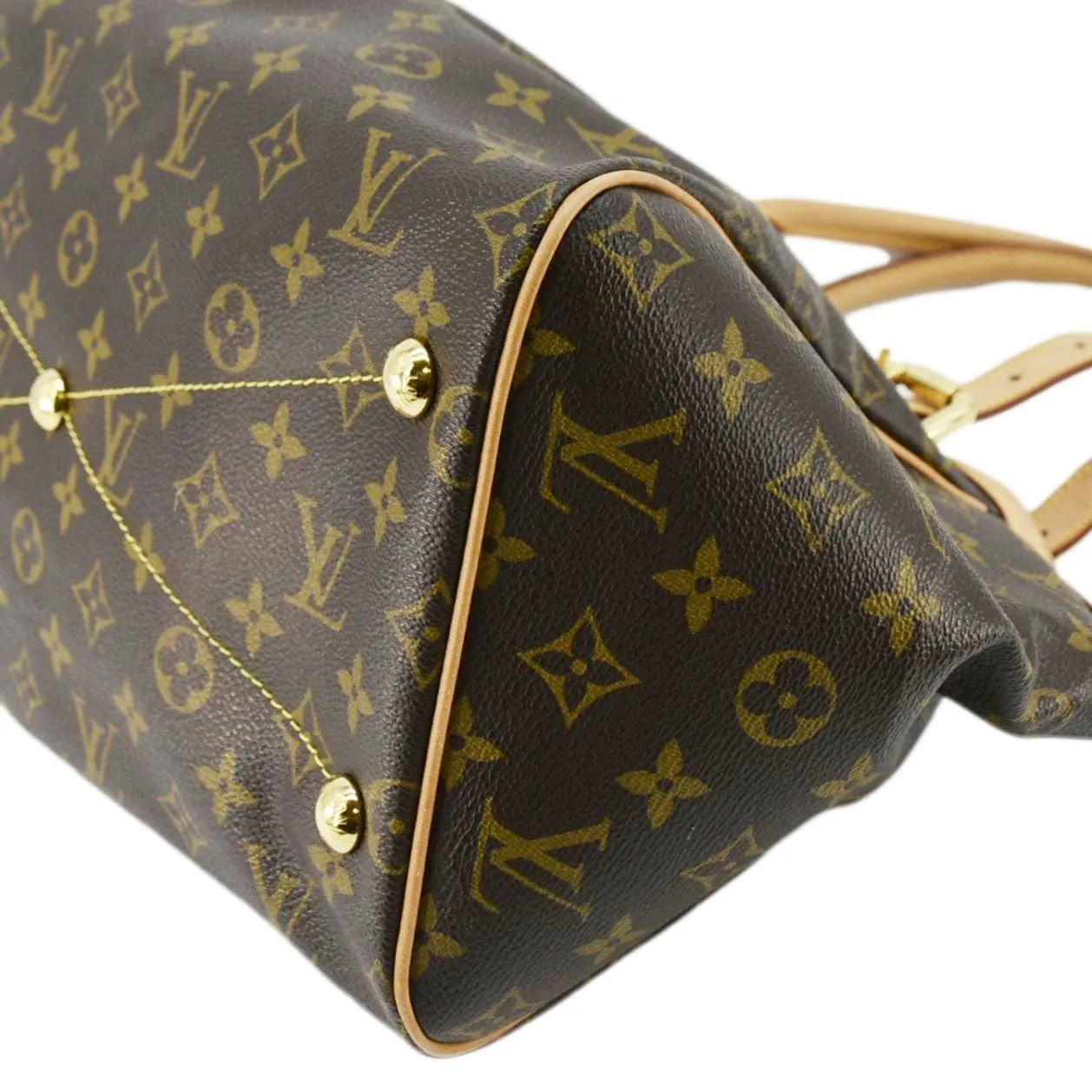 LOUIS VUITTON Tivoli GM Monogram Canvas Satchel Bag Brown