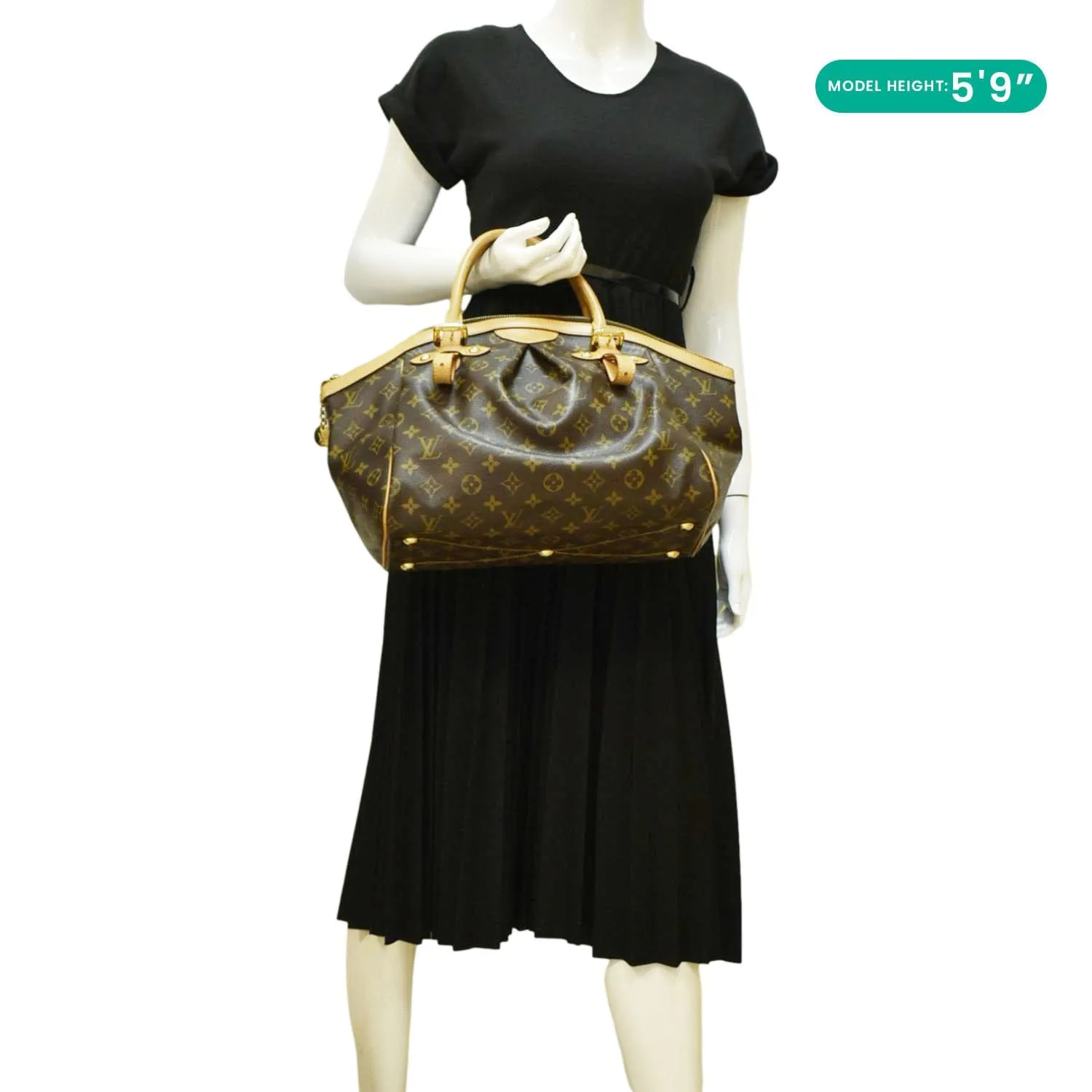 LOUIS VUITTON Tivoli GM Monogram Canvas Satchel Bag Brown