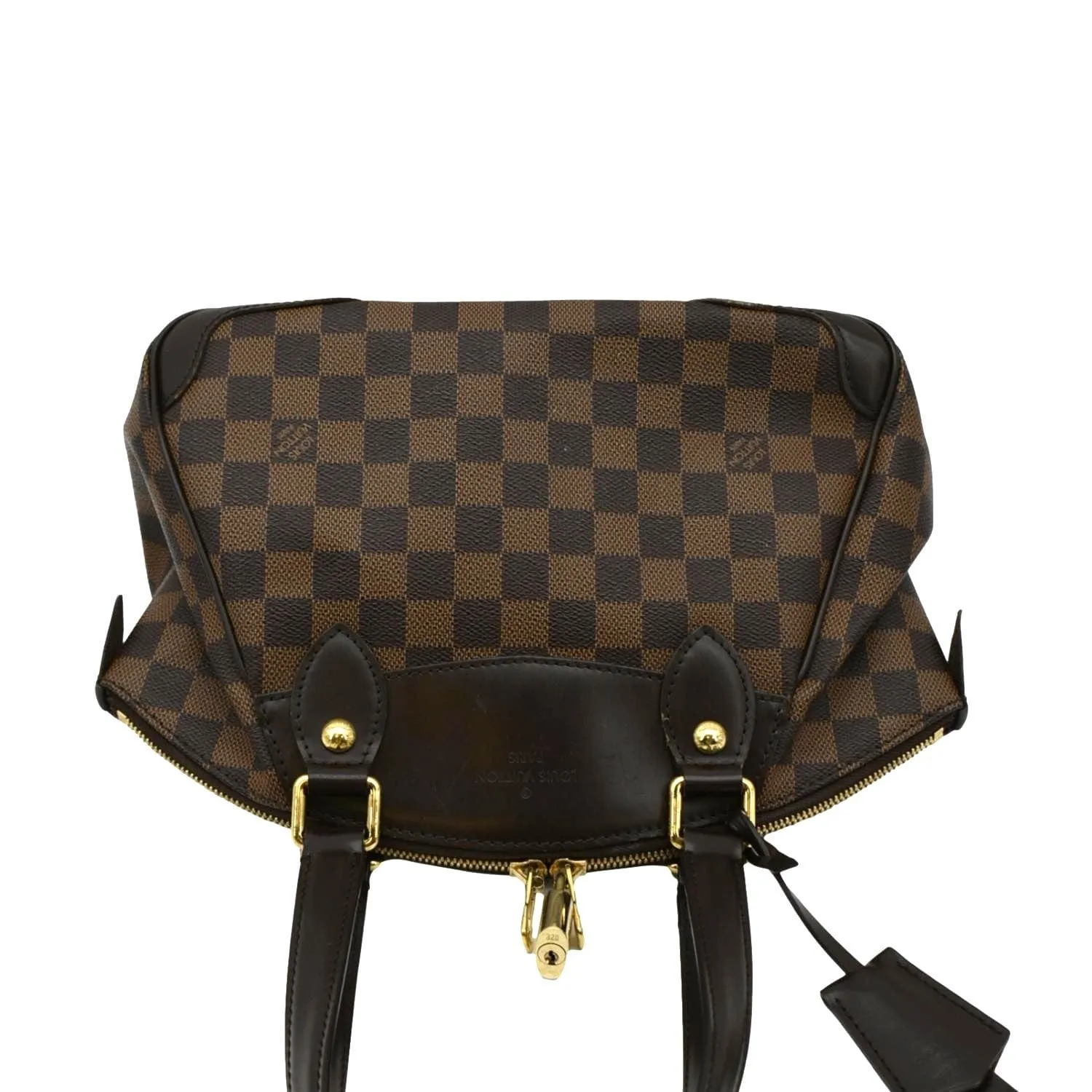 LOUIS VUITTON Verona PM Damier Ebene Satchel Bag Brown
