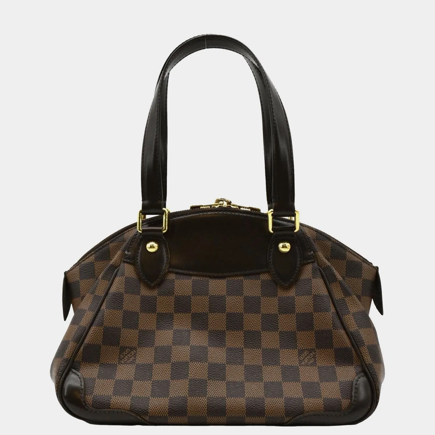 LOUIS VUITTON Verona PM Damier Ebene Satchel Bag Brown