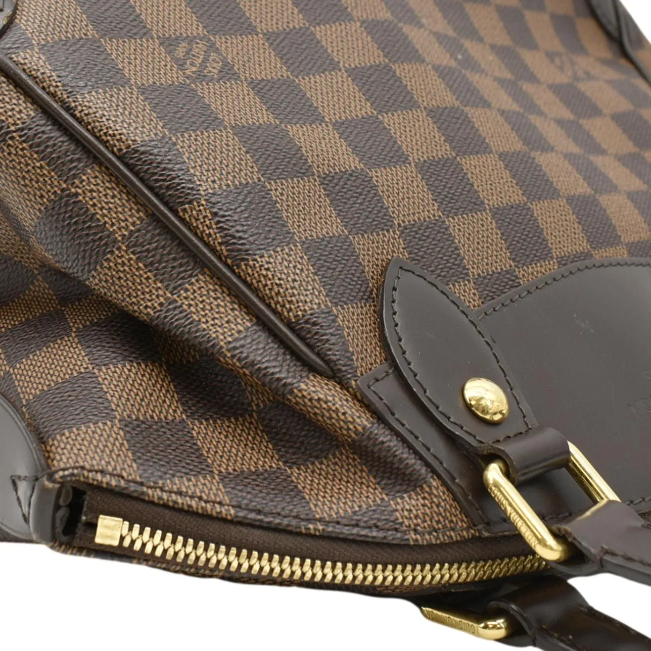 LOUIS VUITTON Verona PM Damier Ebene Satchel Bag Brown