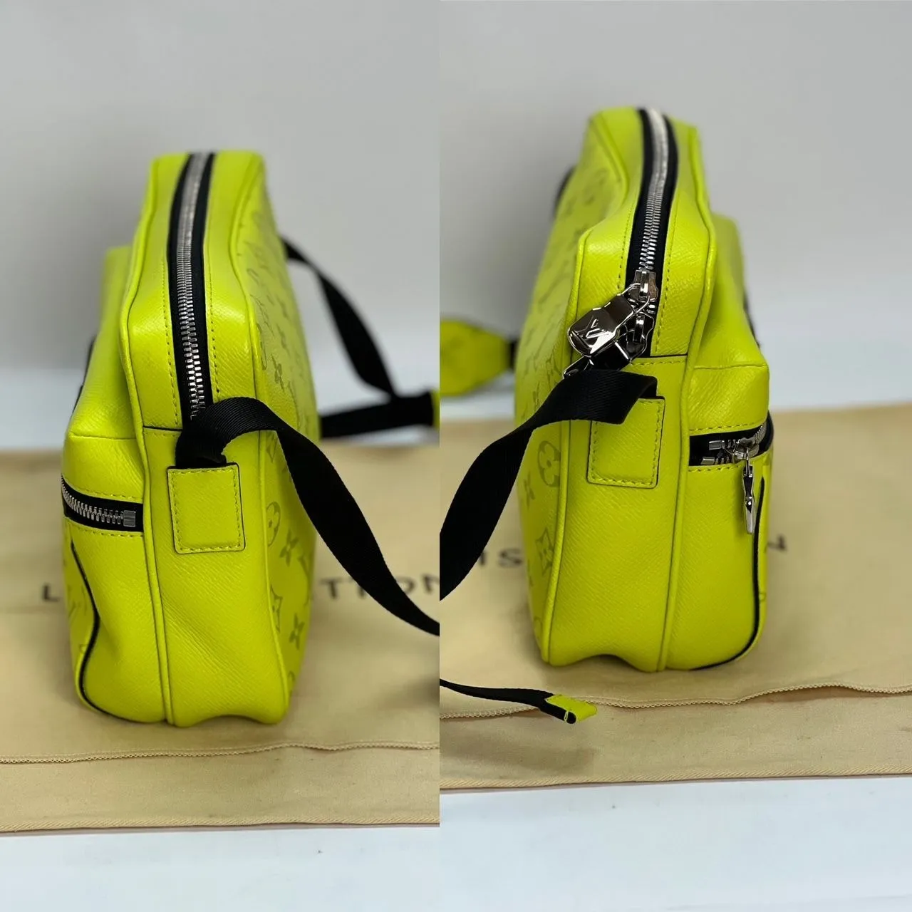 LOUIS VUITTON Taigarama Outdoor Messenger Yellow Bag