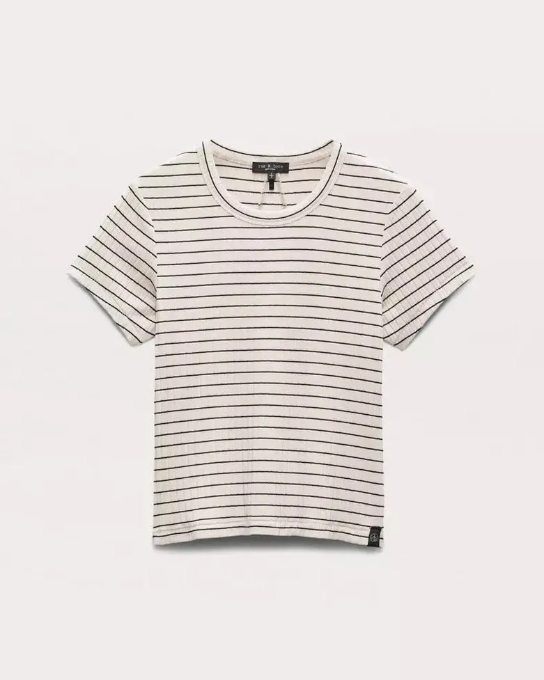 Luca Striped Ribbed-Knit Baby T-Shirt