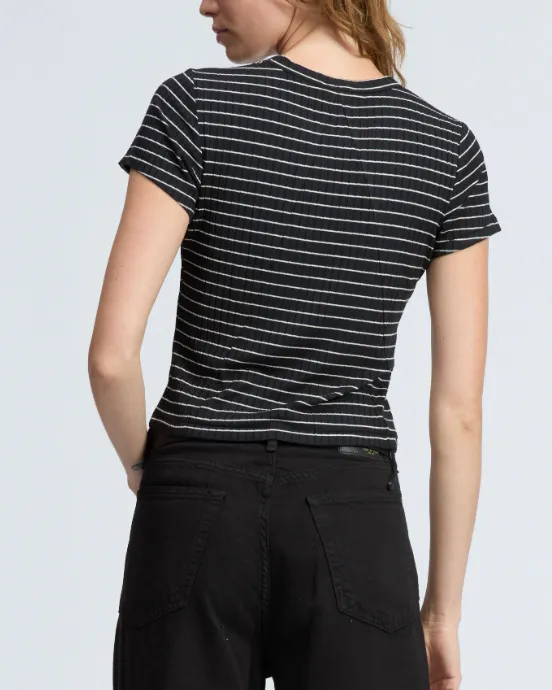Luca Striped Ribbed-Knit Baby T-Shirt