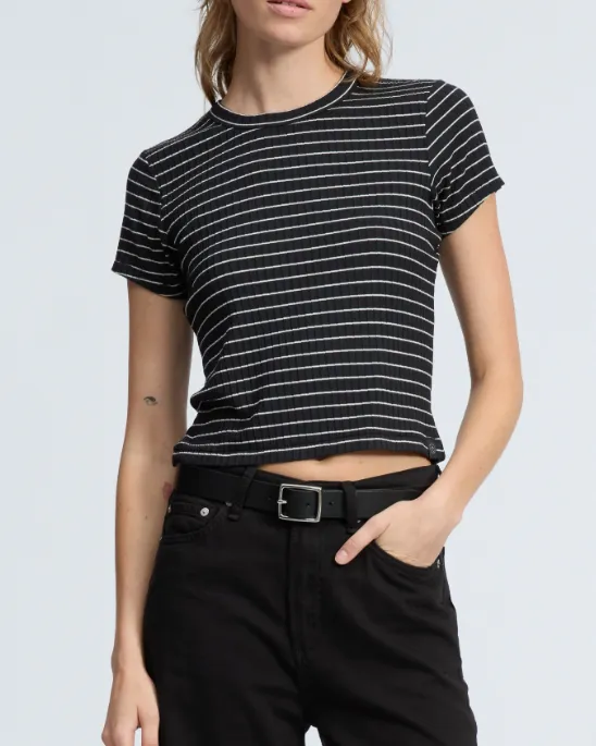 Luca Striped Ribbed-Knit Baby T-Shirt