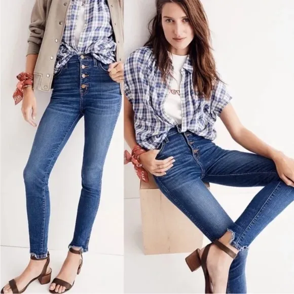Madewell 10&quot; High-Rise Skinny Jeans: Chewed-Hem Edition  Item G9219