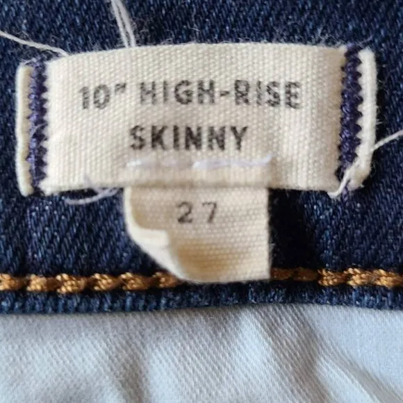 MADEWELL 10&quot; High-Rise Skinny Jeans in Danny Wash G7391 Women's Size 27