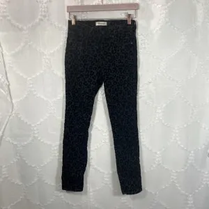 Madewell 9” mid rise black leopard skinny jean size 24
