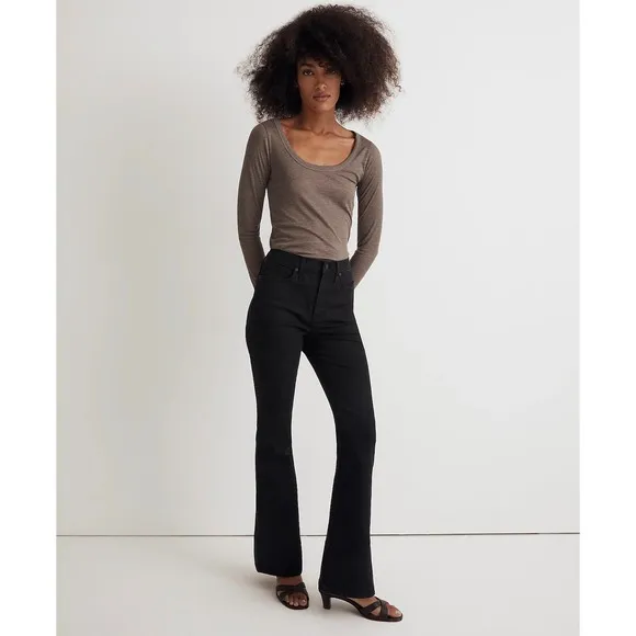 MADEWELL Black Frost Skinny Flare Jeans NWT Size 32