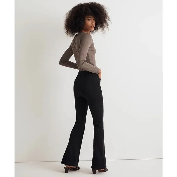 MADEWELL Black Frost Skinny Flare Jeans NWT Size 32