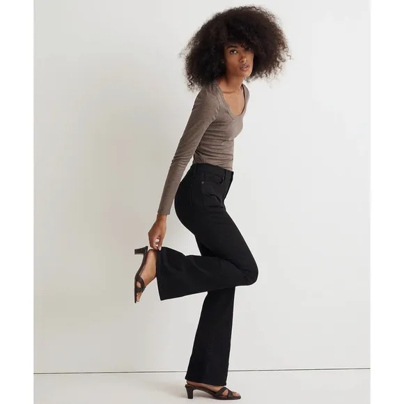 MADEWELL Black Frost Skinny Flare Jeans NWT Size 32