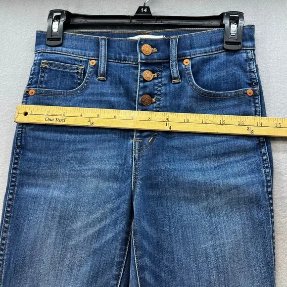 Madewell Jeans Women's 25 (2) Blue 10&quot; High Rise Skinny Crop Button Fly Normcore