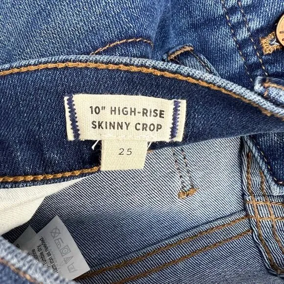 Madewell Jeans Women's 25 (2) Blue 10&quot; High Rise Skinny Crop Button Fly Normcore
