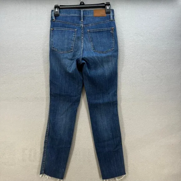 Madewell Jeans Women's 25 (2) Blue 10&quot; High Rise Skinny Crop Button Fly Normcore