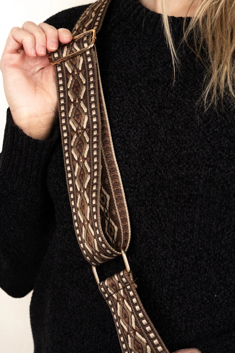 Marron Mesa Guitar Strap Dark Brown Dani Crossbody
