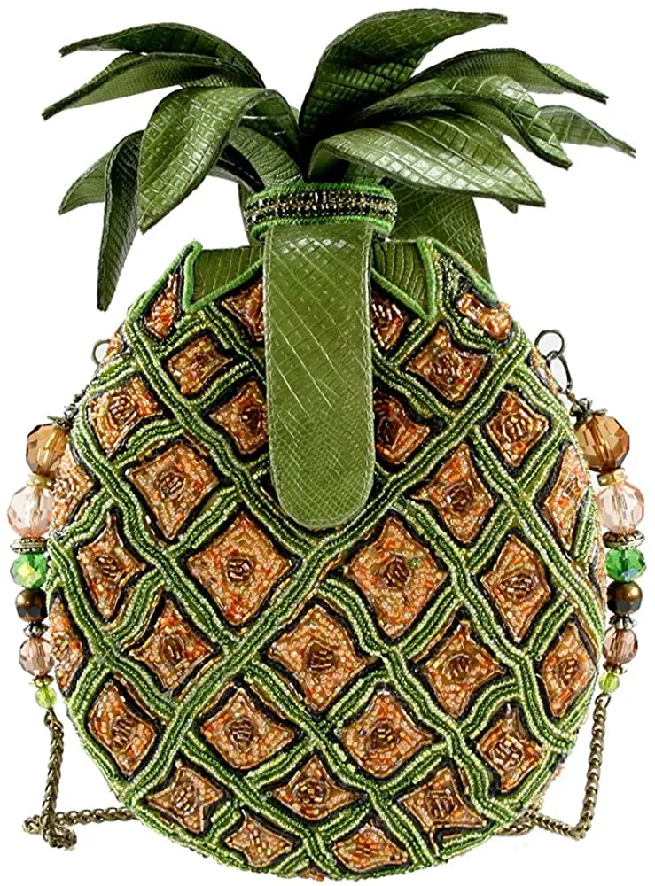 Mary Frances Pineapple Punch Yellow Green Fruit Spring Bead Bag Handbag Purse Nw