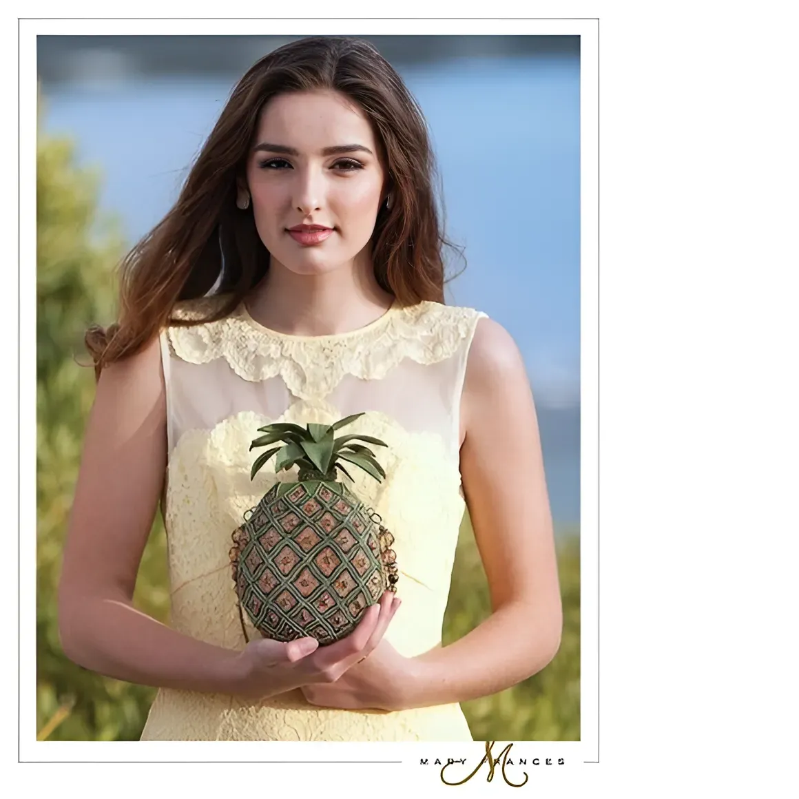 Mary Frances Pineapple Punch Yellow Green Fruit Spring Bead Bag Handbag Purse Nw