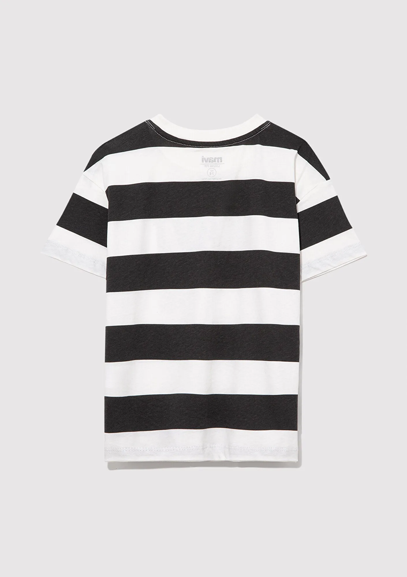Mavi Logo Printed Anthracite Striped T-Shirt