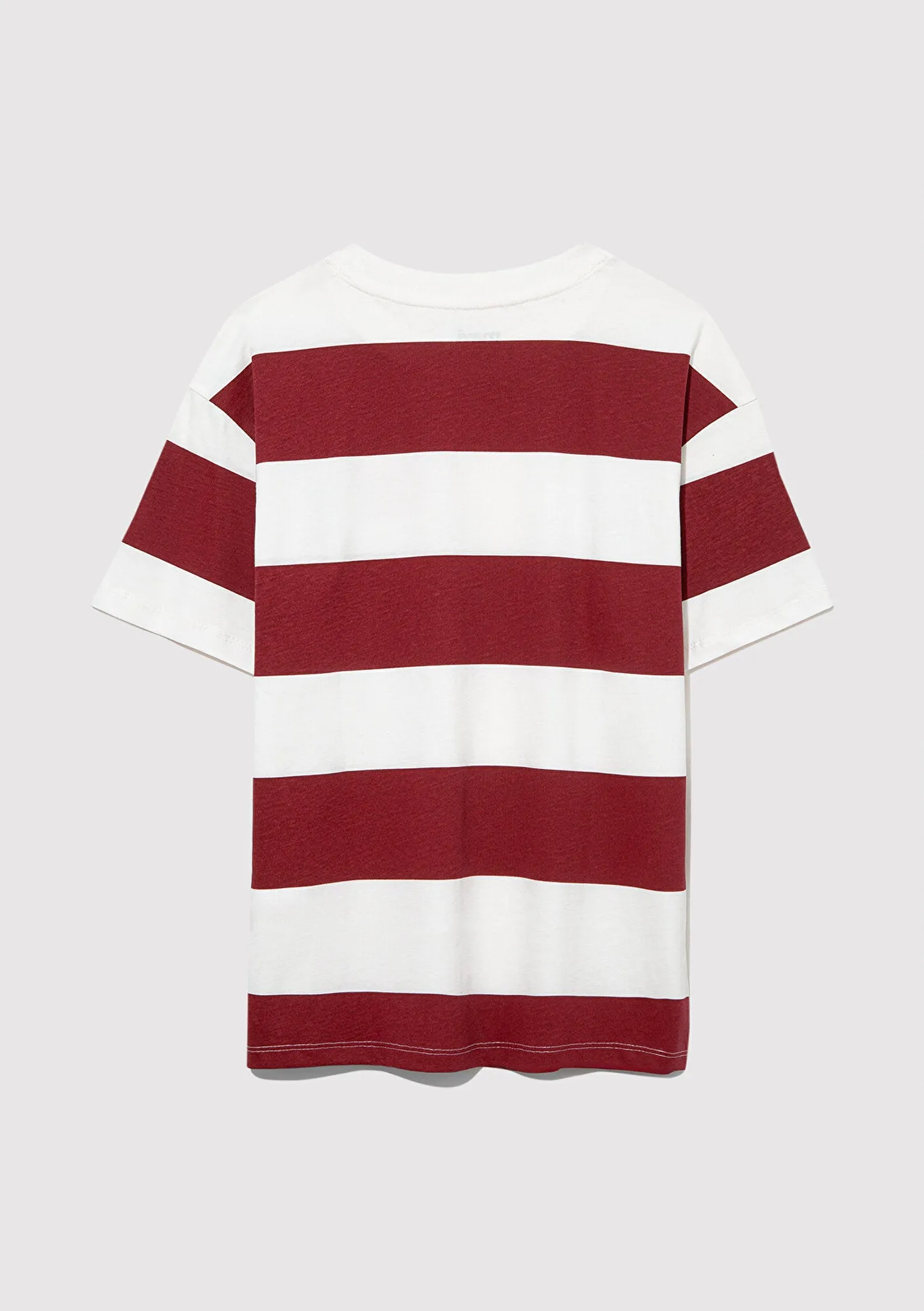 Mavi Logo Printed Burgundy Striped Tshirt