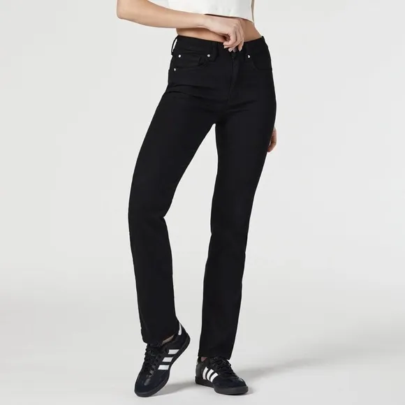 Mavi Maria High Rise Flare Jeans In Black