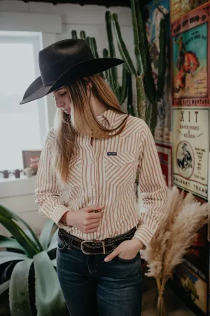 'Maxine' Women's Wrangler Pink Stripe Retro Snap (S-XXL)