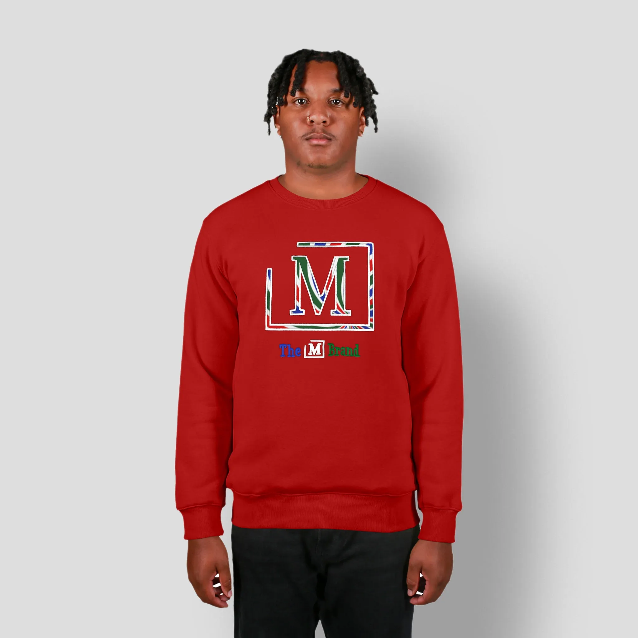 MDB Clearance Men's "M" Swirl Embroidered Logo Crewneck Sweatshirt