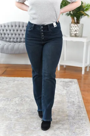 Melissa Button-Fly Straight-Leg Judy Blue Jeans