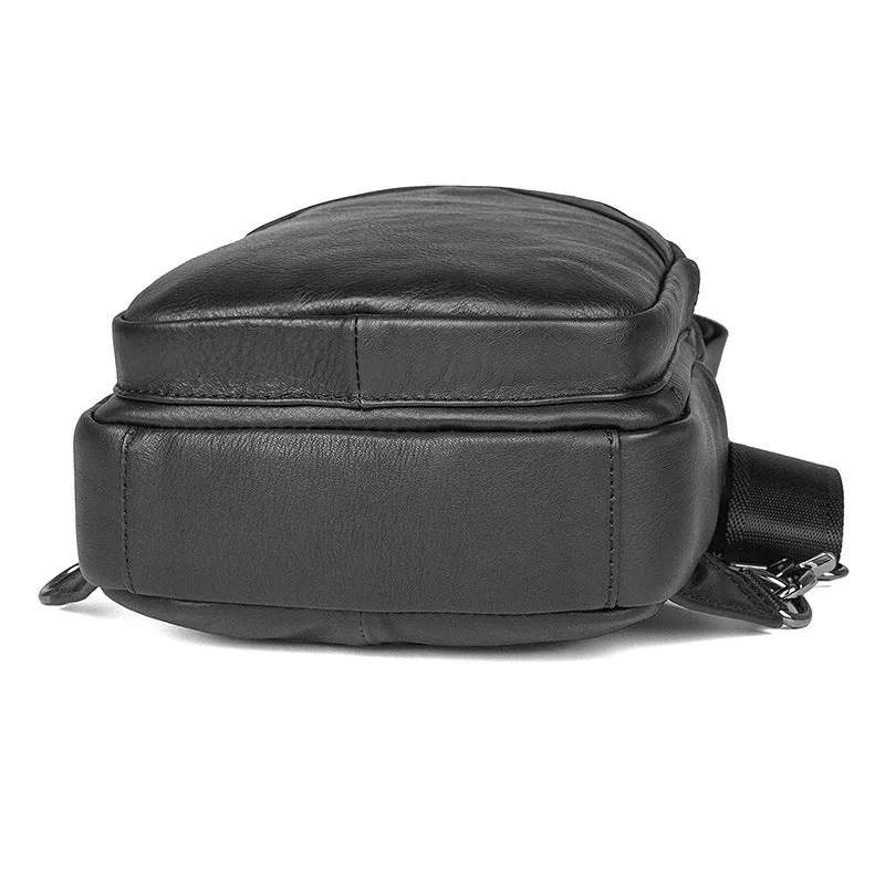 Men Leather Chest Pack Full Grain Leather Sling Bag Stylish Shoulder Bag JMD4013
