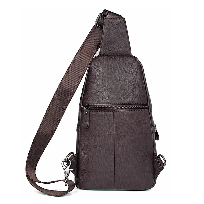 Men Leather Chest Pack Full Grain Leather Sling Bag Stylish Shoulder Bag JMD4013