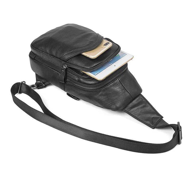 Men Leather Chest Pack Full Grain Leather Sling Bag Stylish Shoulder Bag JMD4013