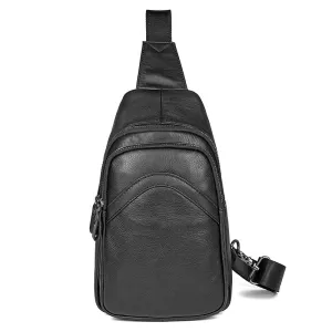 Men Leather Chest Pack Full Grain Leather Sling Bag Stylish Shoulder Bag JMD4013