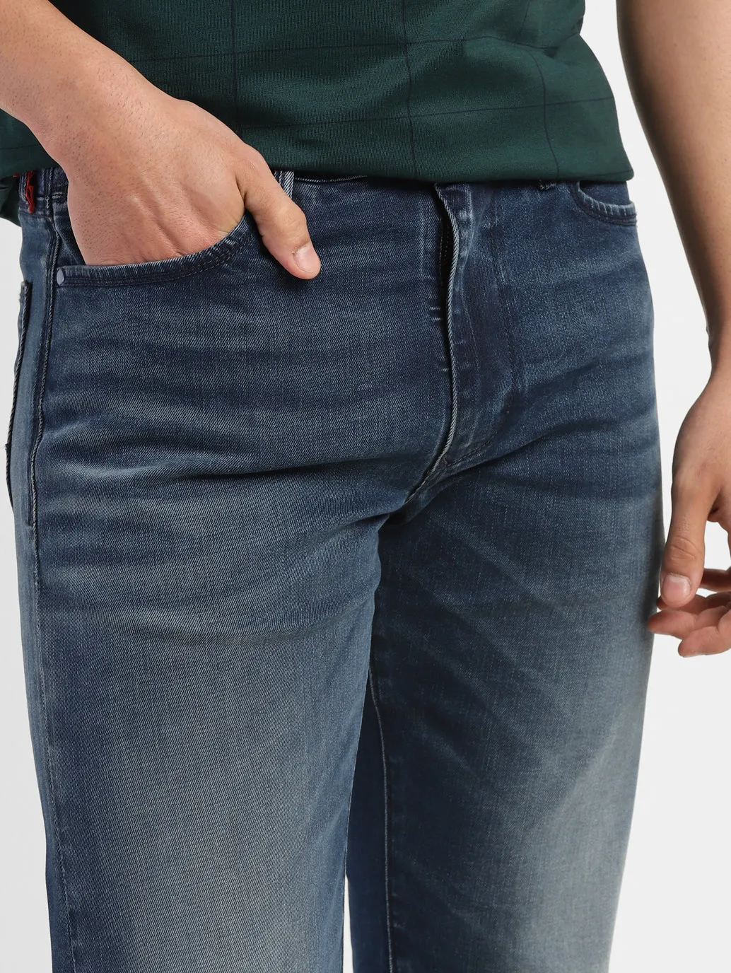 Men's 65504 Blue Skinny Fit Mid Rise Jeans