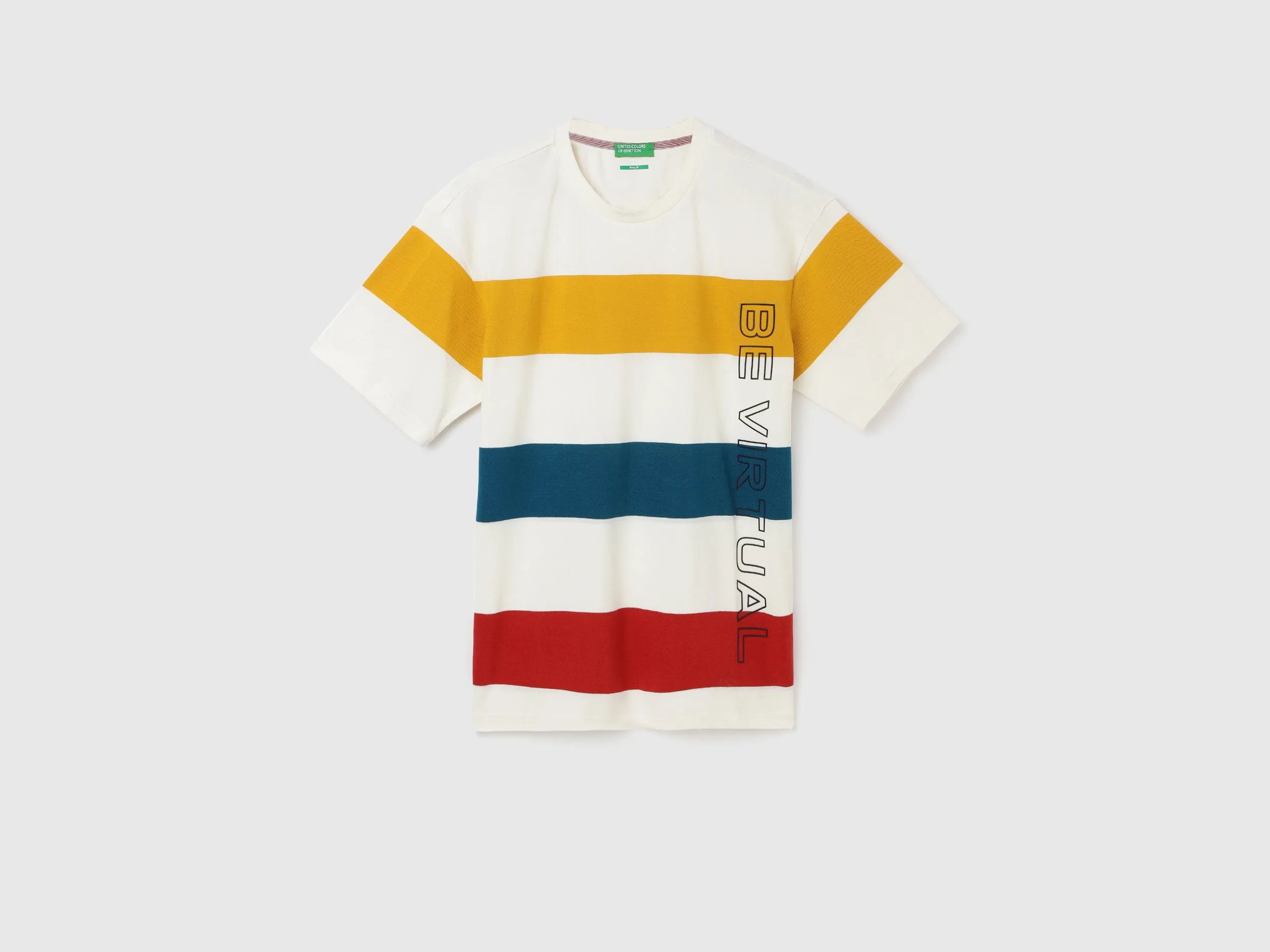 Men's Boxy Fit Crew Neck Striped Tshirts