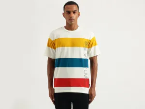 Men's Boxy Fit Crew Neck Striped Tshirts