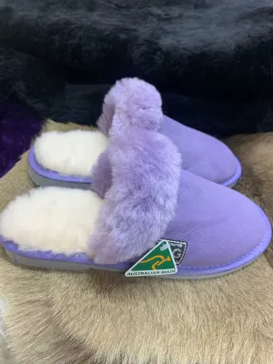 Merino Craft Ladies Scuff Slippers  - Lilac