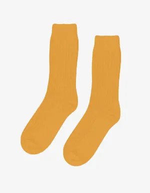 Merino Wool blend socks in burned yellow