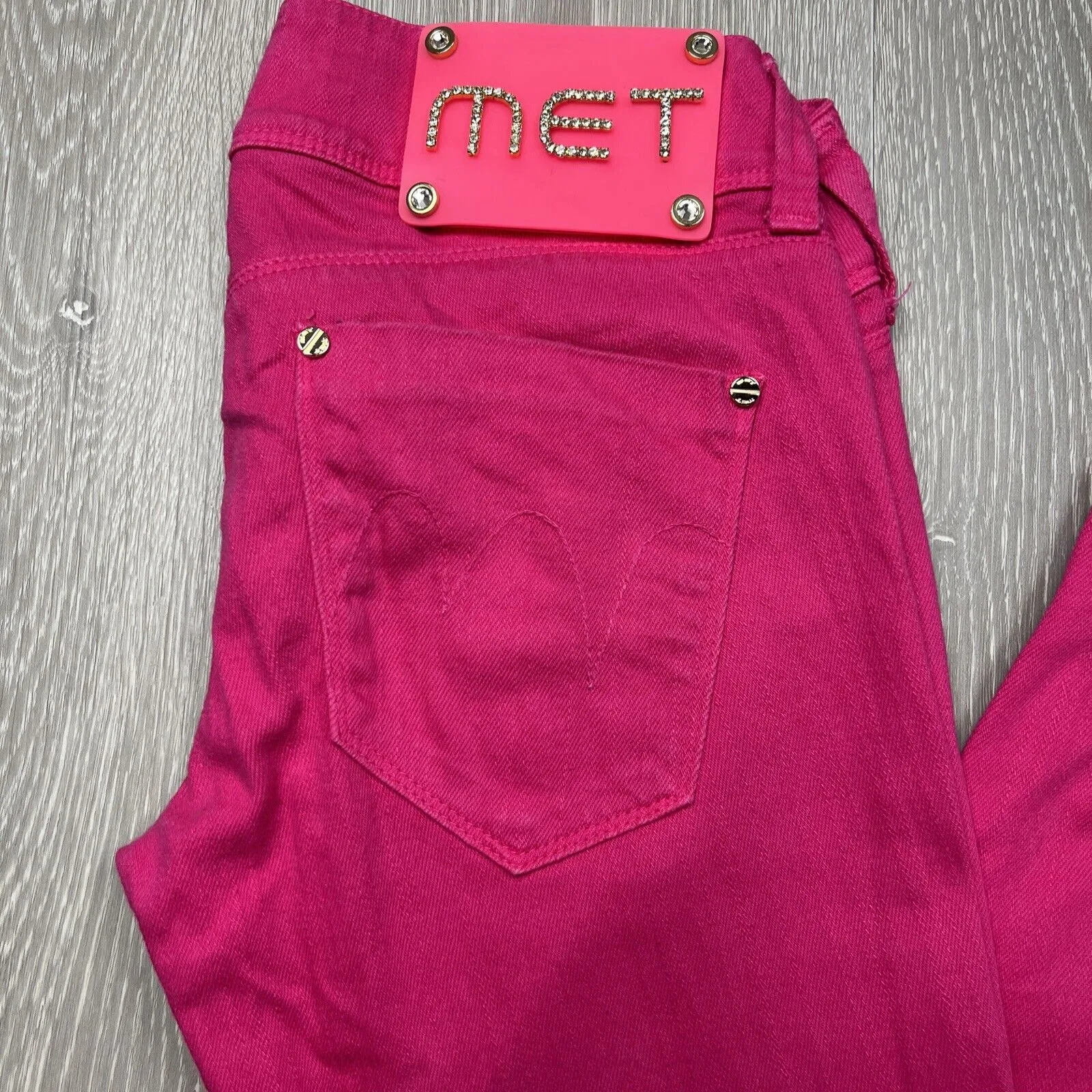 MET Womens Bright Pink Skinny Jeans size 27