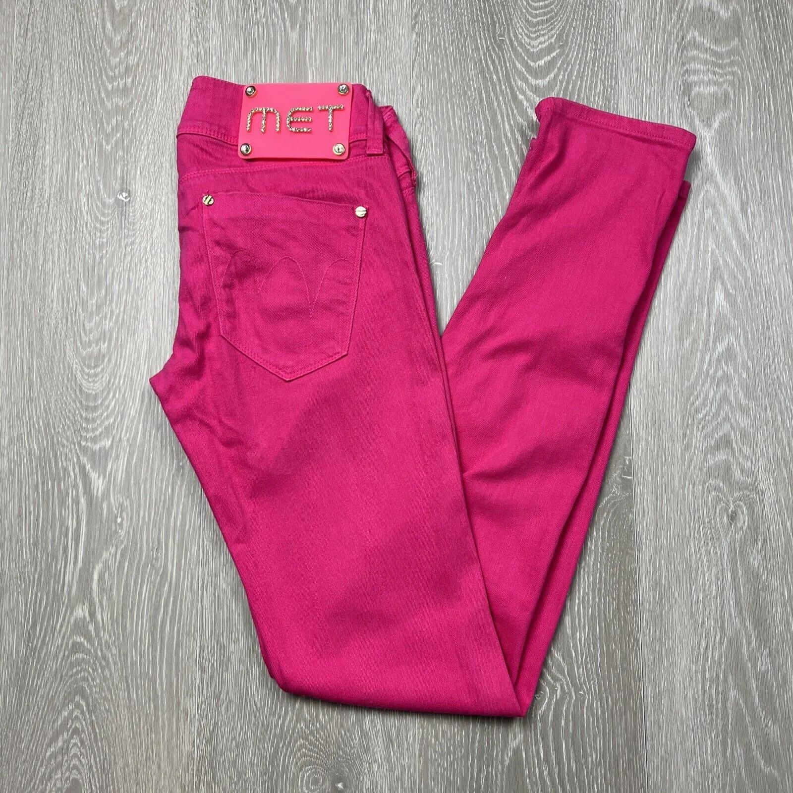 MET Womens Bright Pink Skinny Jeans size 27